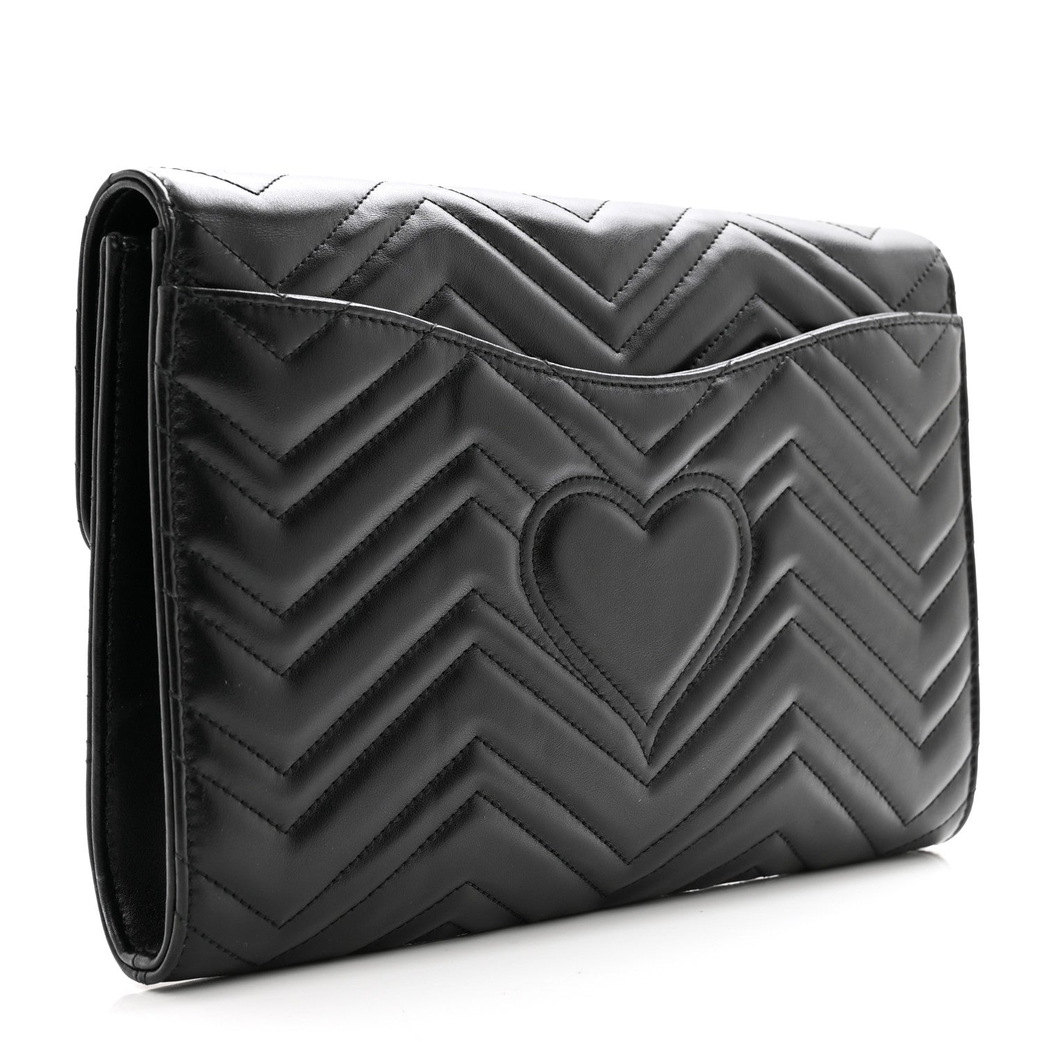 Gucci Calfskin Matelasse GG Marmont Clutch Black 3 of 7