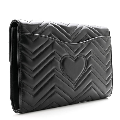 Gucci Calfskin Matelasse GG Marmont Clutch Black 3 of 7