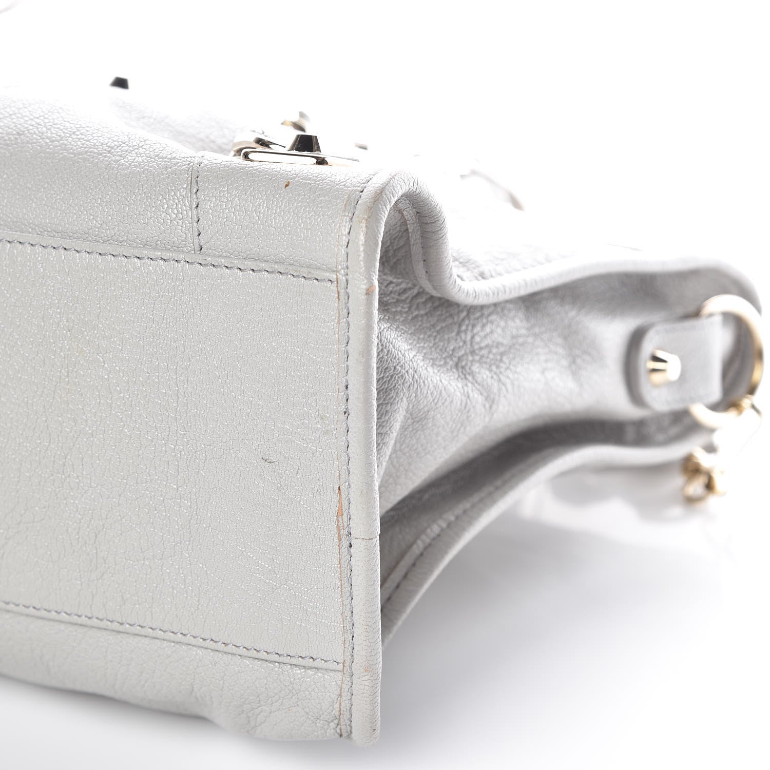 Balenciaga Chevre Gold Metallic Edge Hardware City Gris Perle 7 of 18