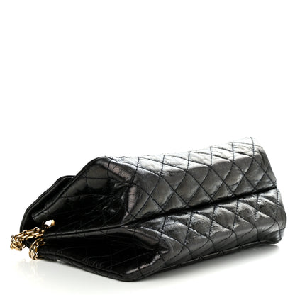 Chanel Aged Calfskin Quilted Double Compartment 2.55 Rayures Reissue 225 Flap Black 4 of 10