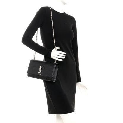 Saint Laurent Grain De Poudre Medium Classic Monogram Kate Satchel Black 2 of 7