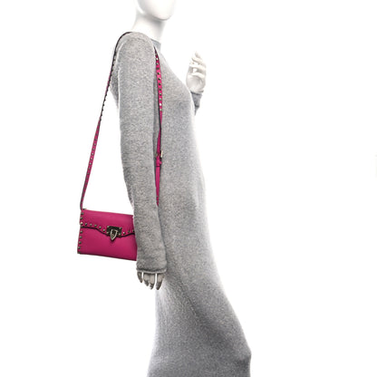Valentino Garavani Vitello Medium Rockstud Flip Lock Crossbody Bag Bright Fuxia 2 of 9