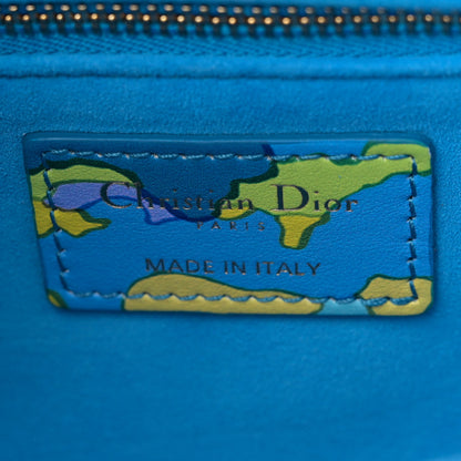 Christian Dior Calfskin Printed Woods All Over Medium Lady Dior Blue Multicolor 6 of 11