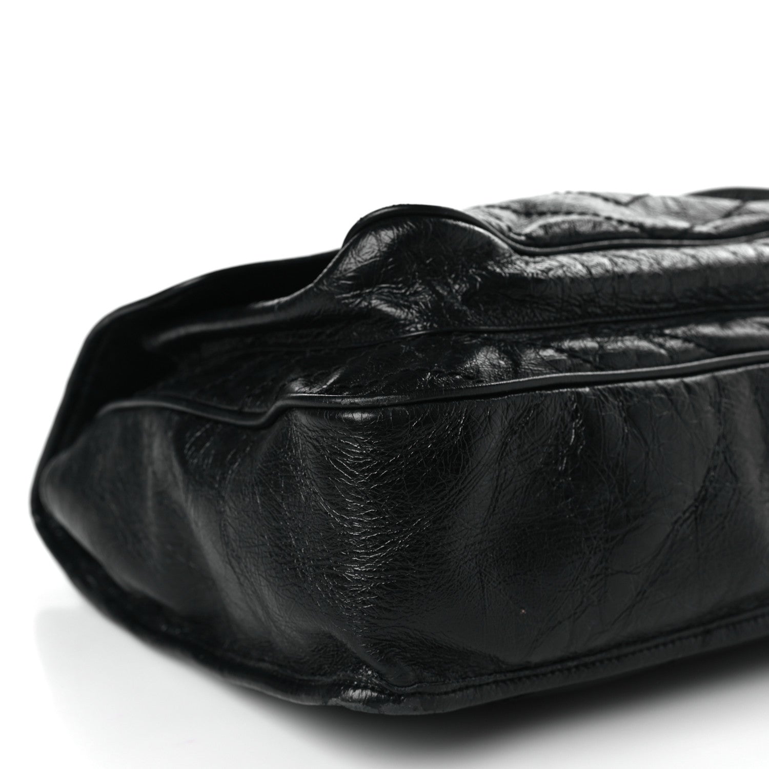 Saint Laurent Crinkled Calfskin Matelasse Monogram Large Niki Chain Satchel Black 8 of 9
