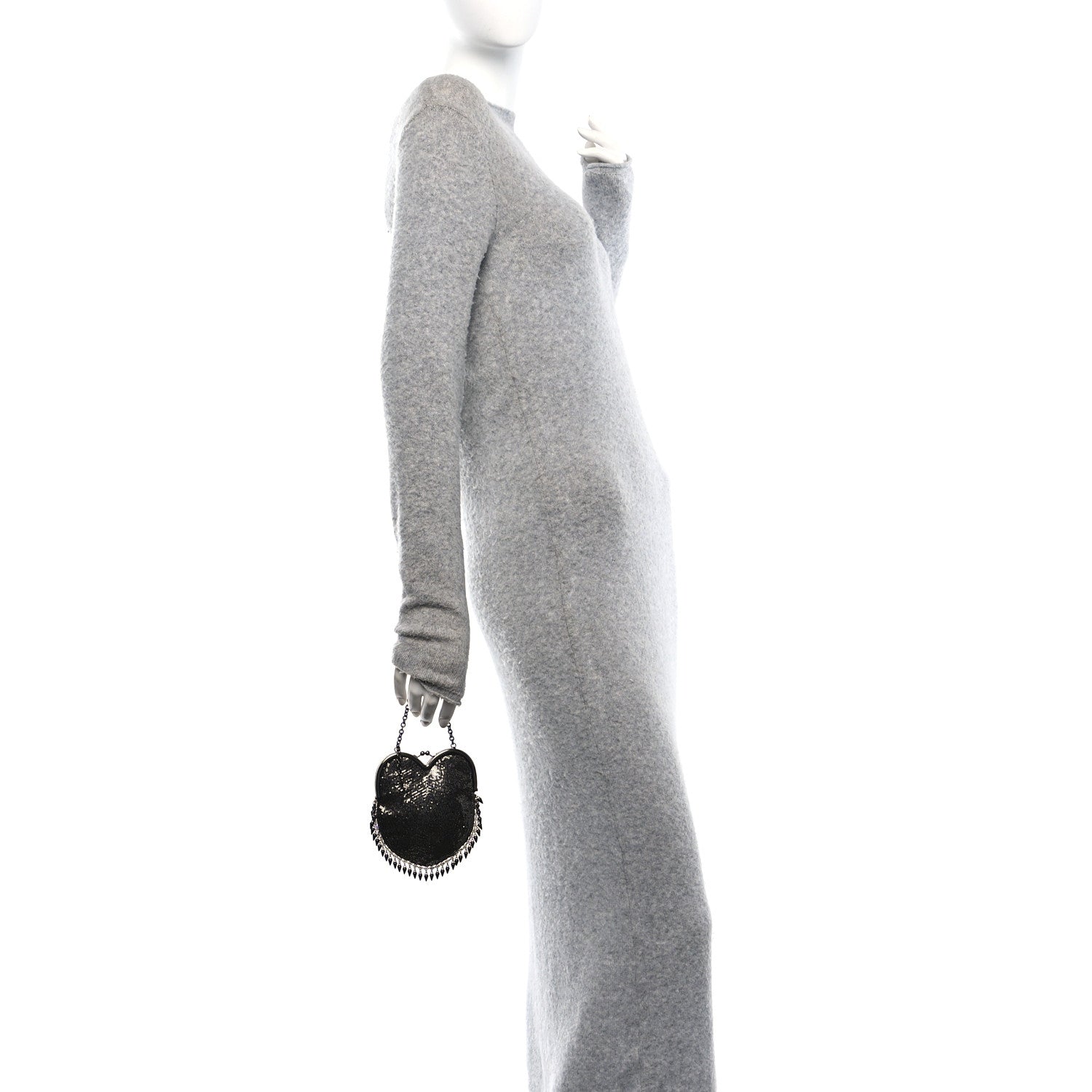 Saint Laurent Satin Mesh Studded Mini Heart Bag Dark Rutenio 2 of 10