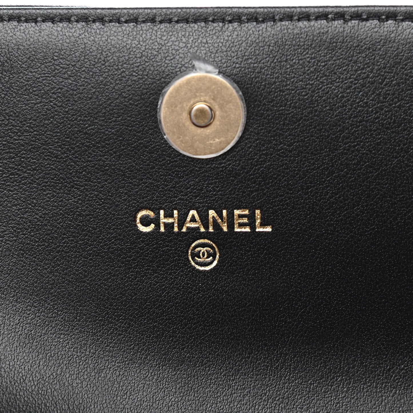 Lambskin Quilted Chanel 19 Flap Clutch Black