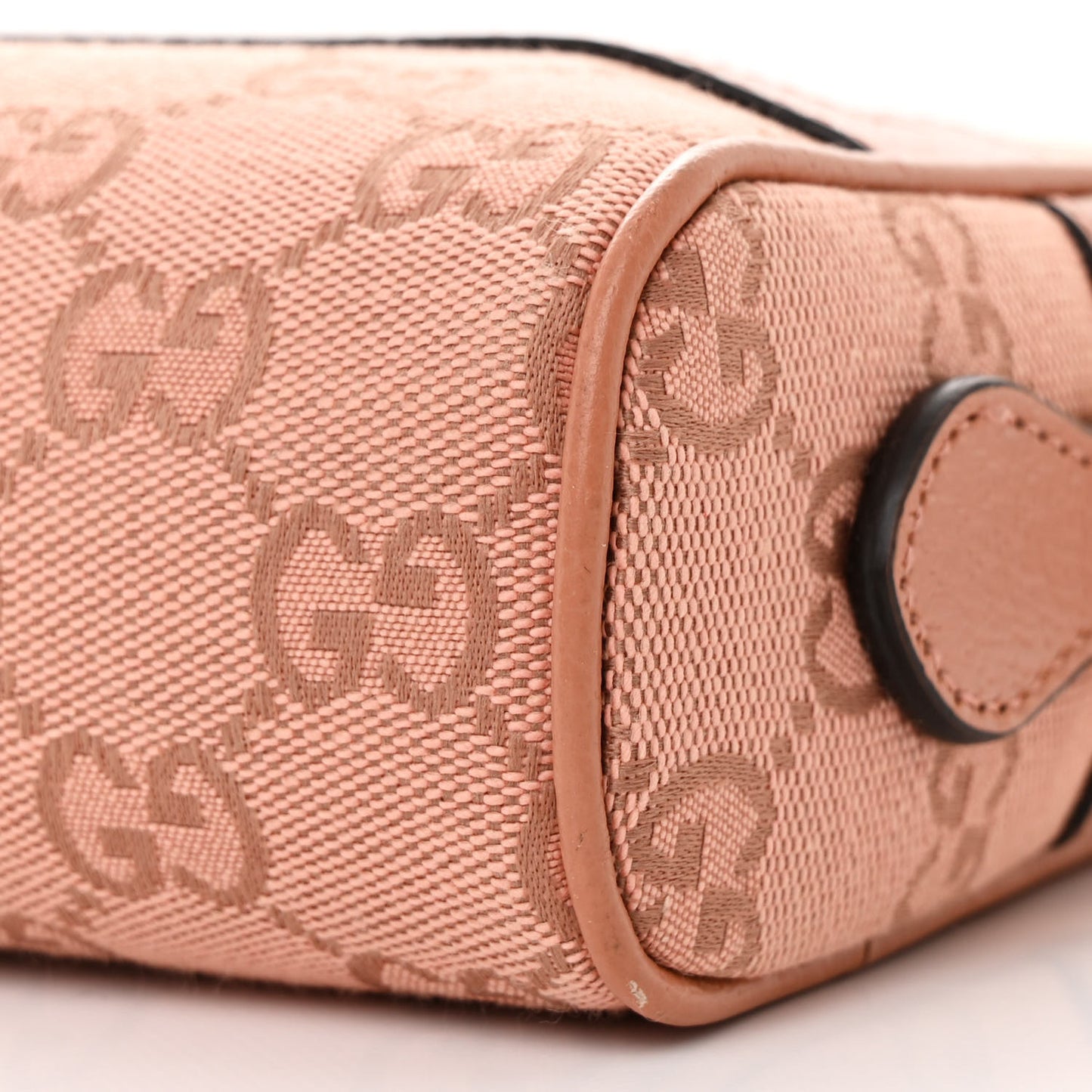 Monogram Textured Dollar Calfskin Mini Ophidia Shoulder Bag Cloche Rose Pink