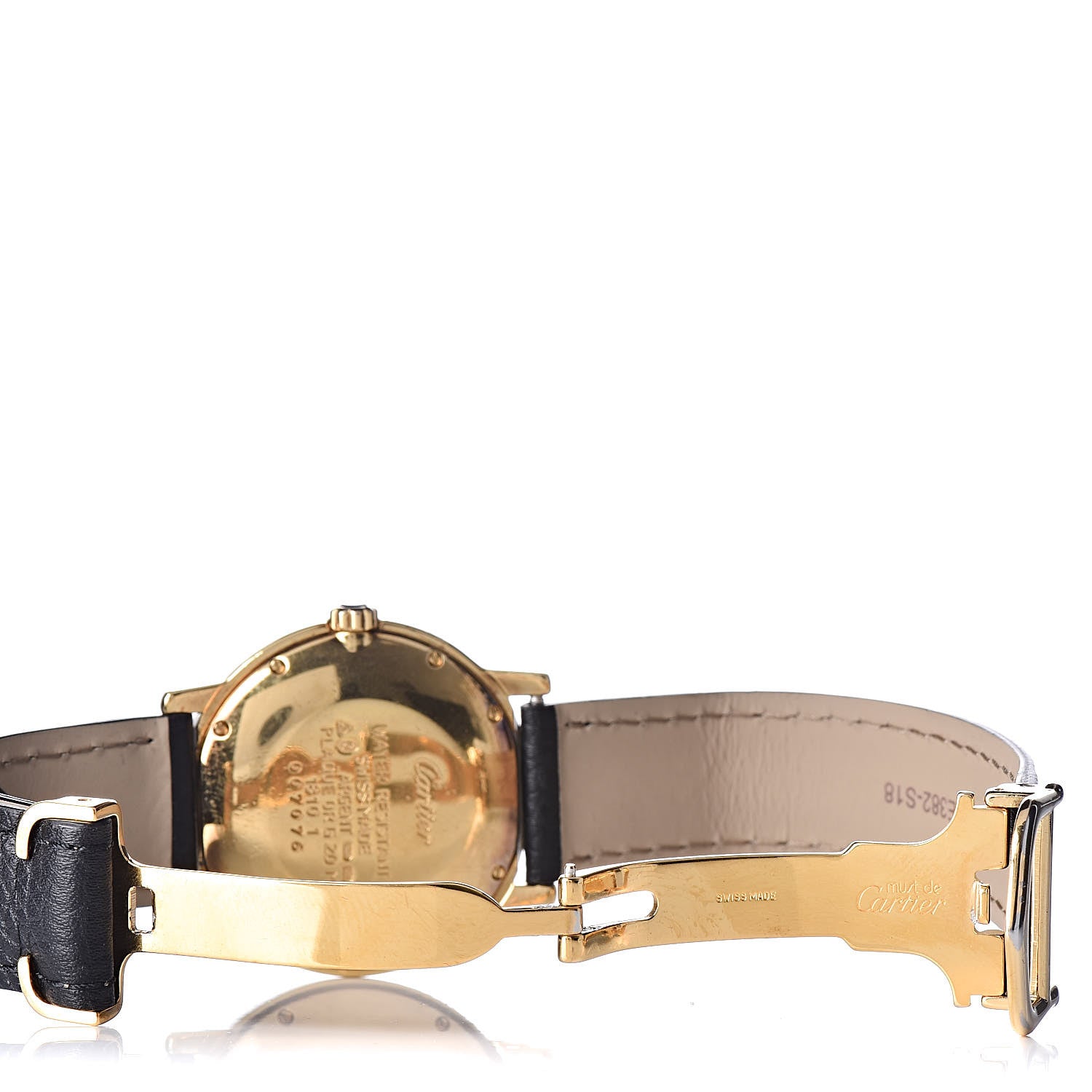 Cartier Sterling Silver Vermeil Calfskin 33mm Must De Cartier Quartz Watch 5 of 8