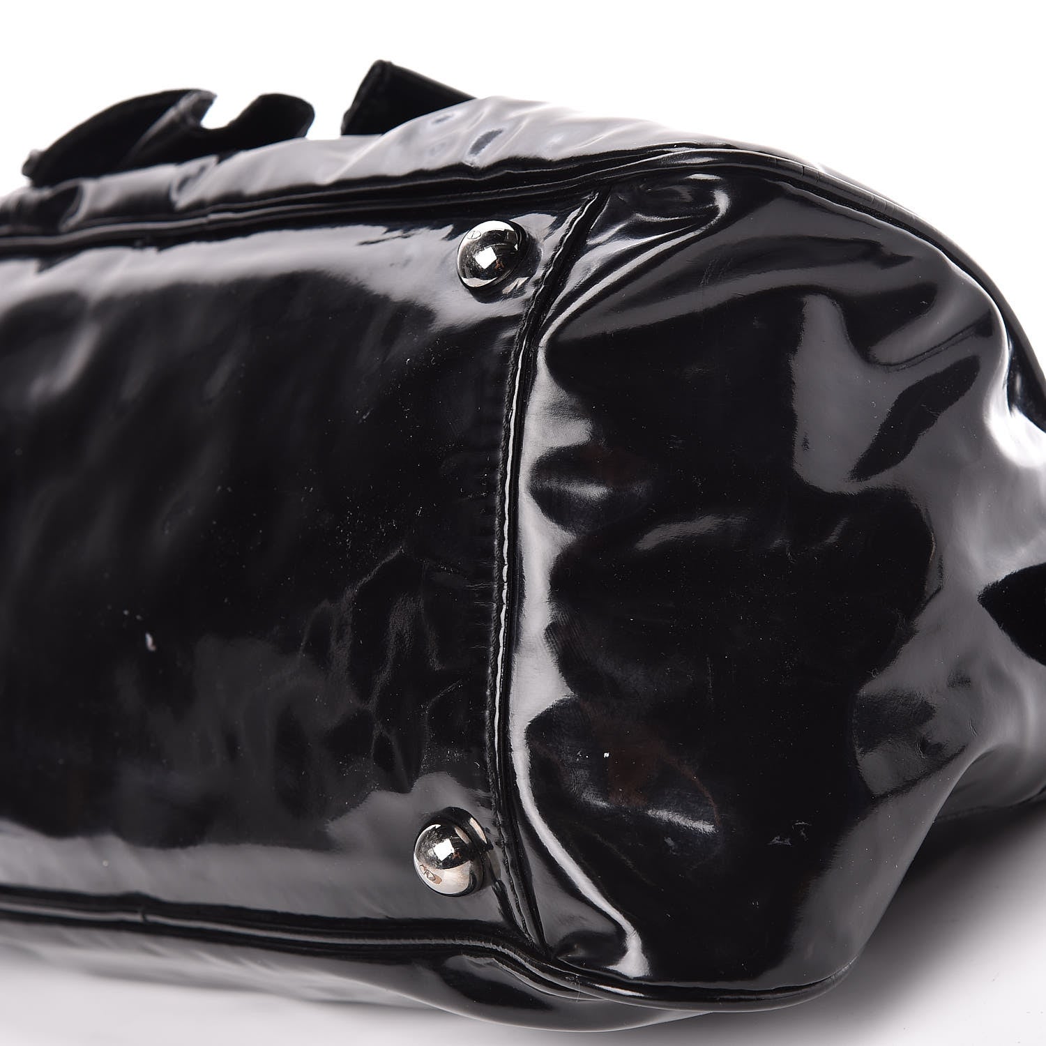 Valentino Garavani Patent Lacca Bow Bowler Tote Black 9 of 11