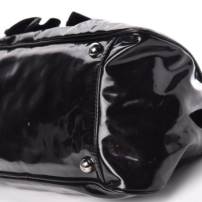 Valentino Garavani Patent Lacca Bow Bowler Tote Black 9 of 11