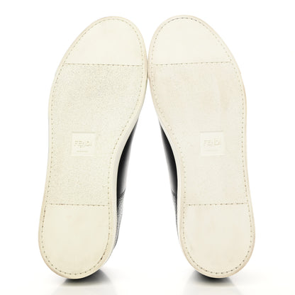 Fendi Calfskin Vitello FF Embossed Mens Low Top Sneakers 11 Black Yellow Ultra White 5 of 9