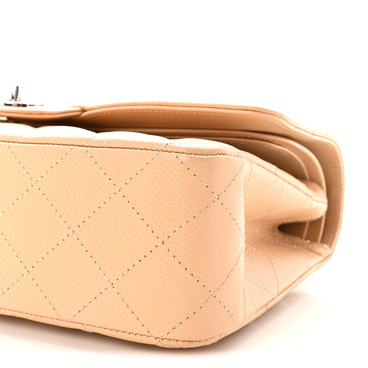 Chanel Caviar Quilted Medium Double Flap Beige 10 of 11