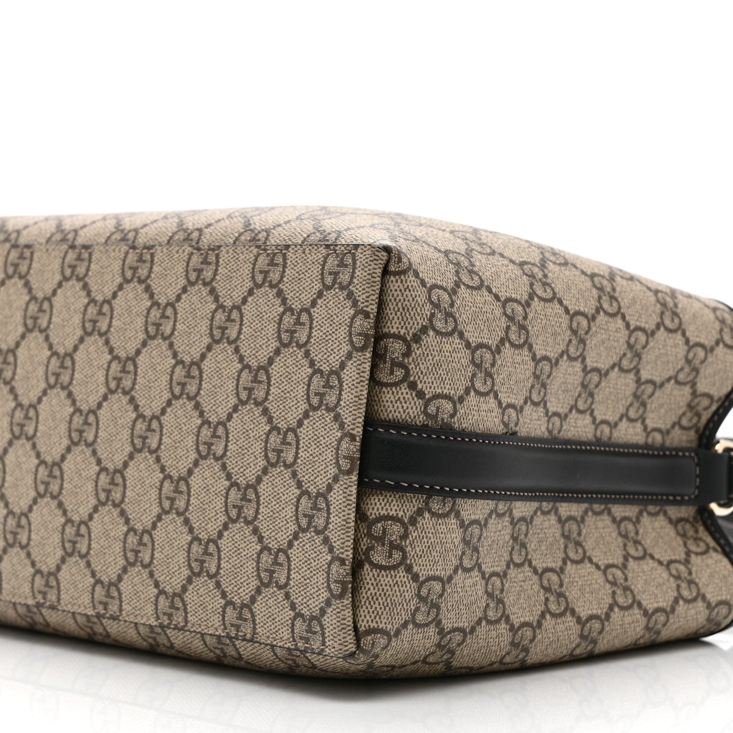 Gucci GG Supreme Monogram Emblem Medium Tote Bag Beige Black 11 of 11