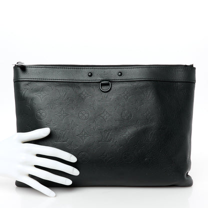 Louis Vuitton Calfskin Monogram Shadow Discovery Pochette Black 2 of 9