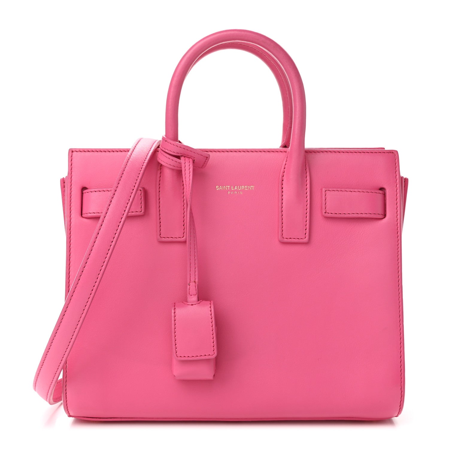 Saint Laurent Calfskin Nano Sac De Jour Lipstick Fuchsia 1 of 12