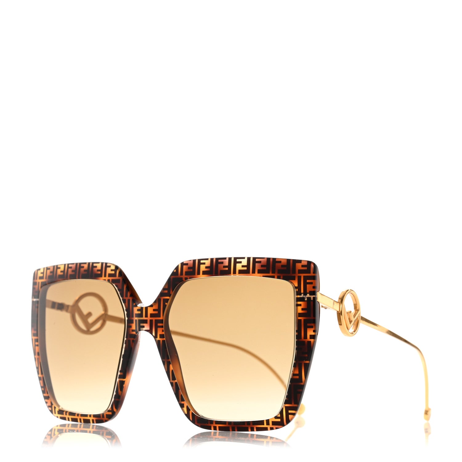 Fendi Acetate Metal F is Fendi FF Butterfly Sunglasses FF 0410/S Havana 1 of 7