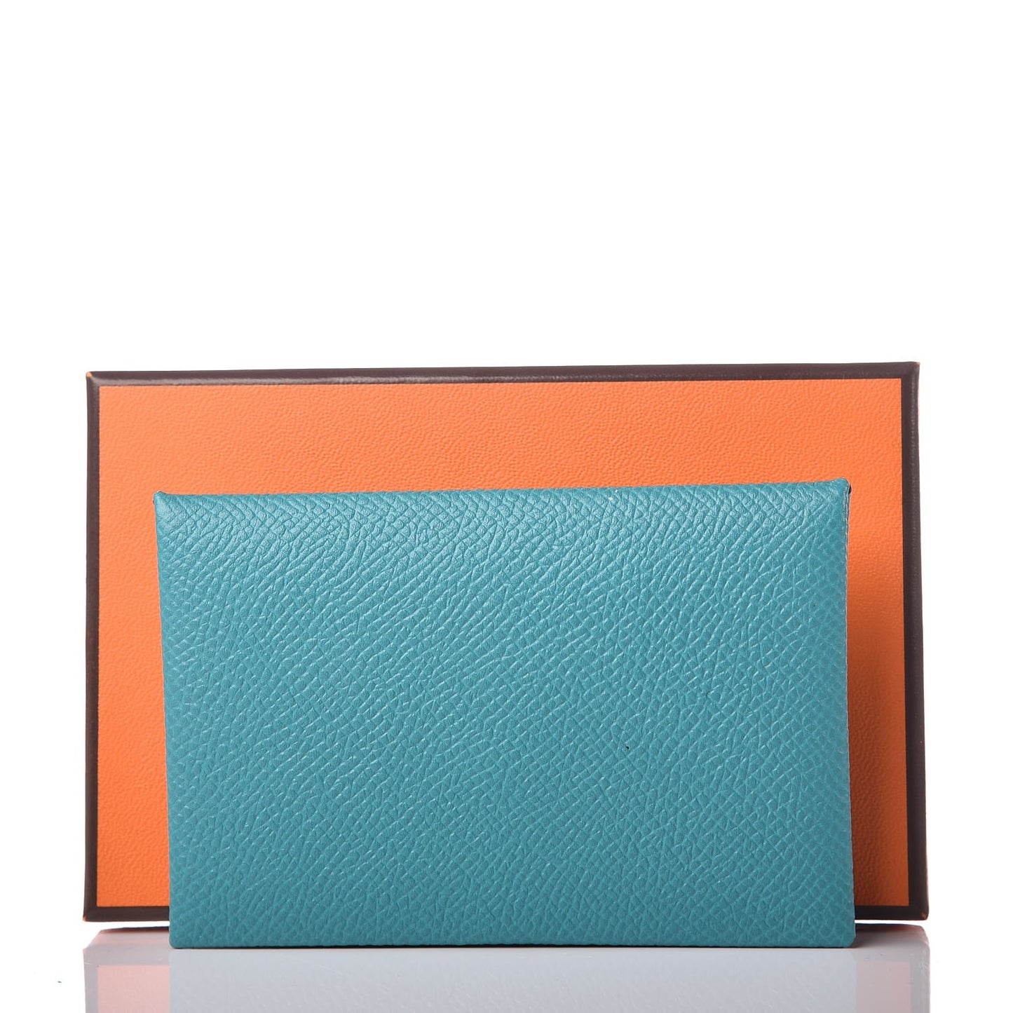 Epsom Calvi Card Case Bleu Paon