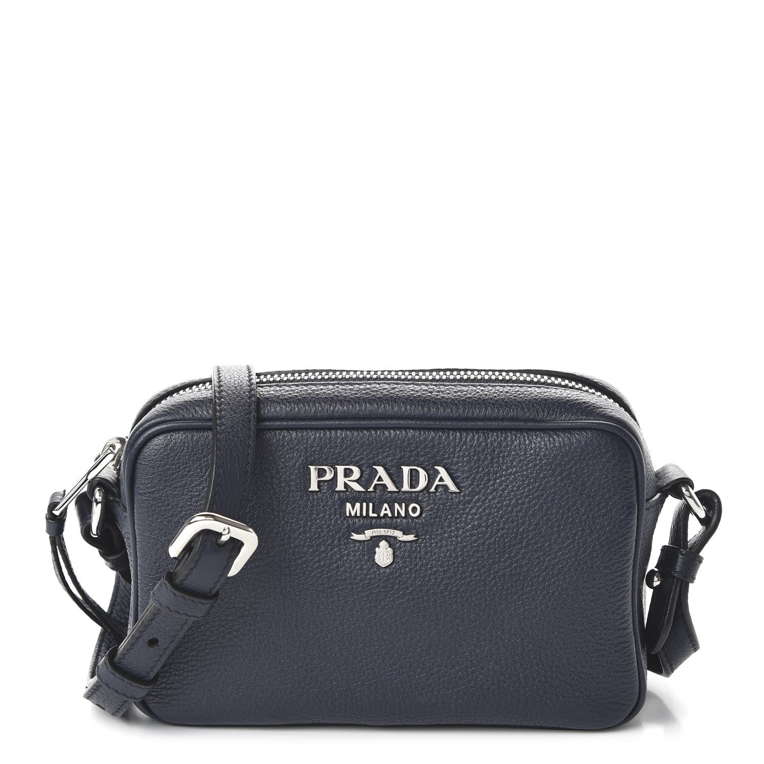 Prada Vitello Daino Mini Camera Crossbody Bag Blue 1 of 9