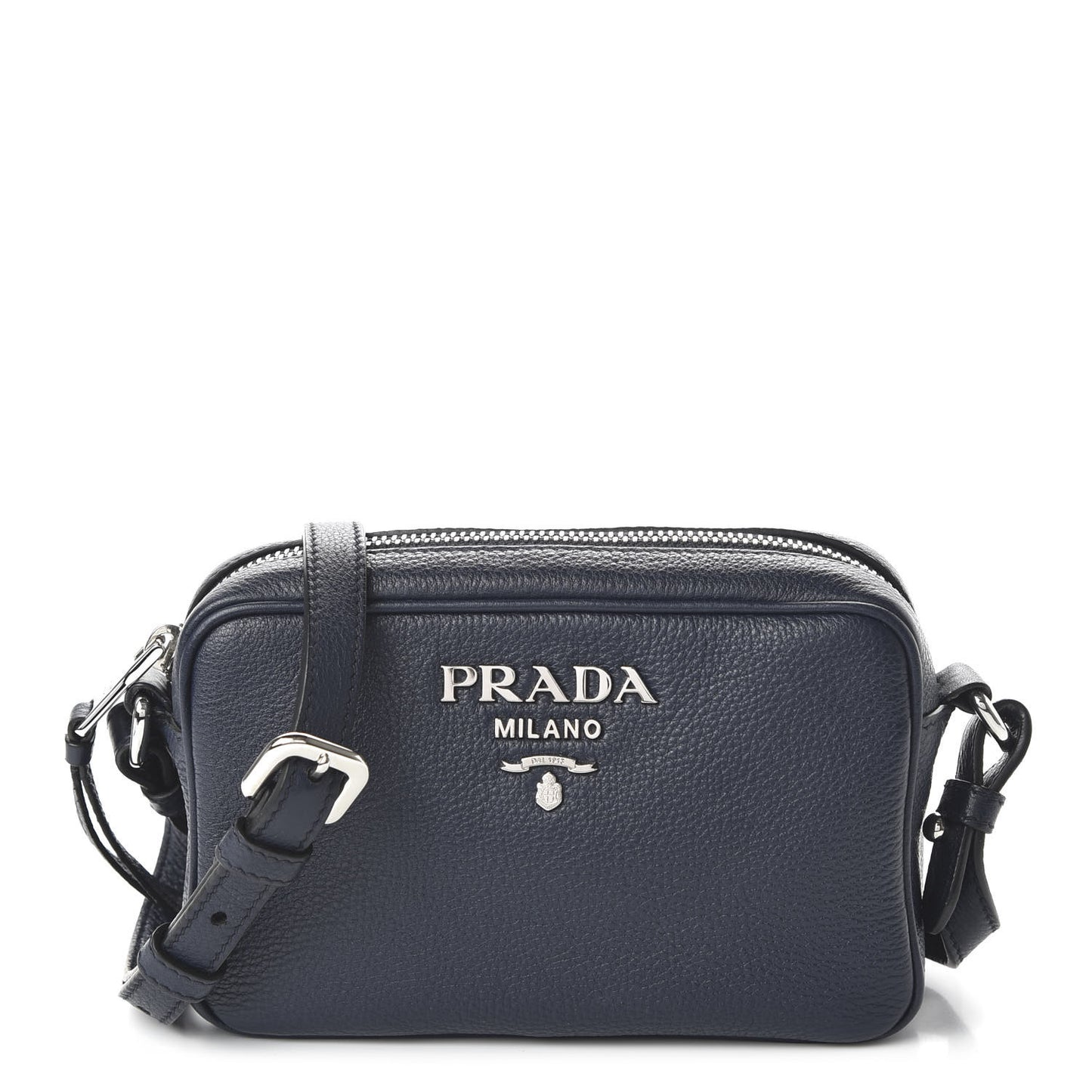 Vitello Daino Mini Camera Crossbody Bag Blue