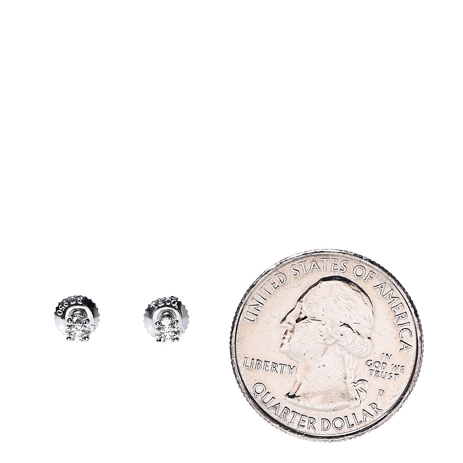 Tiffany Platinum Diamond .22ctw Solitaire Earrings 2 of 5