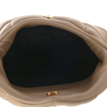 Saint Laurent Lambskin Monogram Loulou Puffer Pouch Clutch Dark Beige 6 of 11