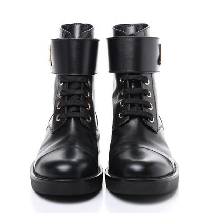 Louis Vuitton Calfskin Wonderland Ranger Boots 35 Black 2 of 9