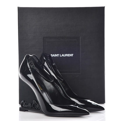 Saint Laurent Patent Opyum Appelle Moi Ankle Strap Pump 37 Black 11 of 11