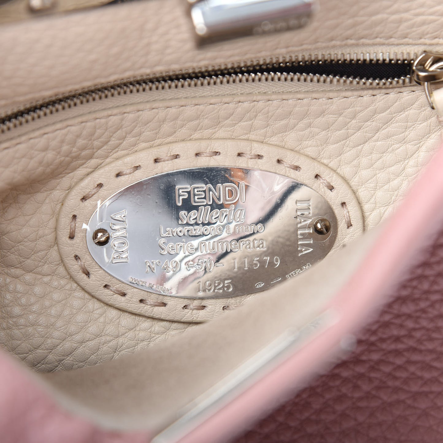 Cuoio Romano Selleria Bi-Color Mini Peekaboo Iconic Satchel English Rose Camelia
