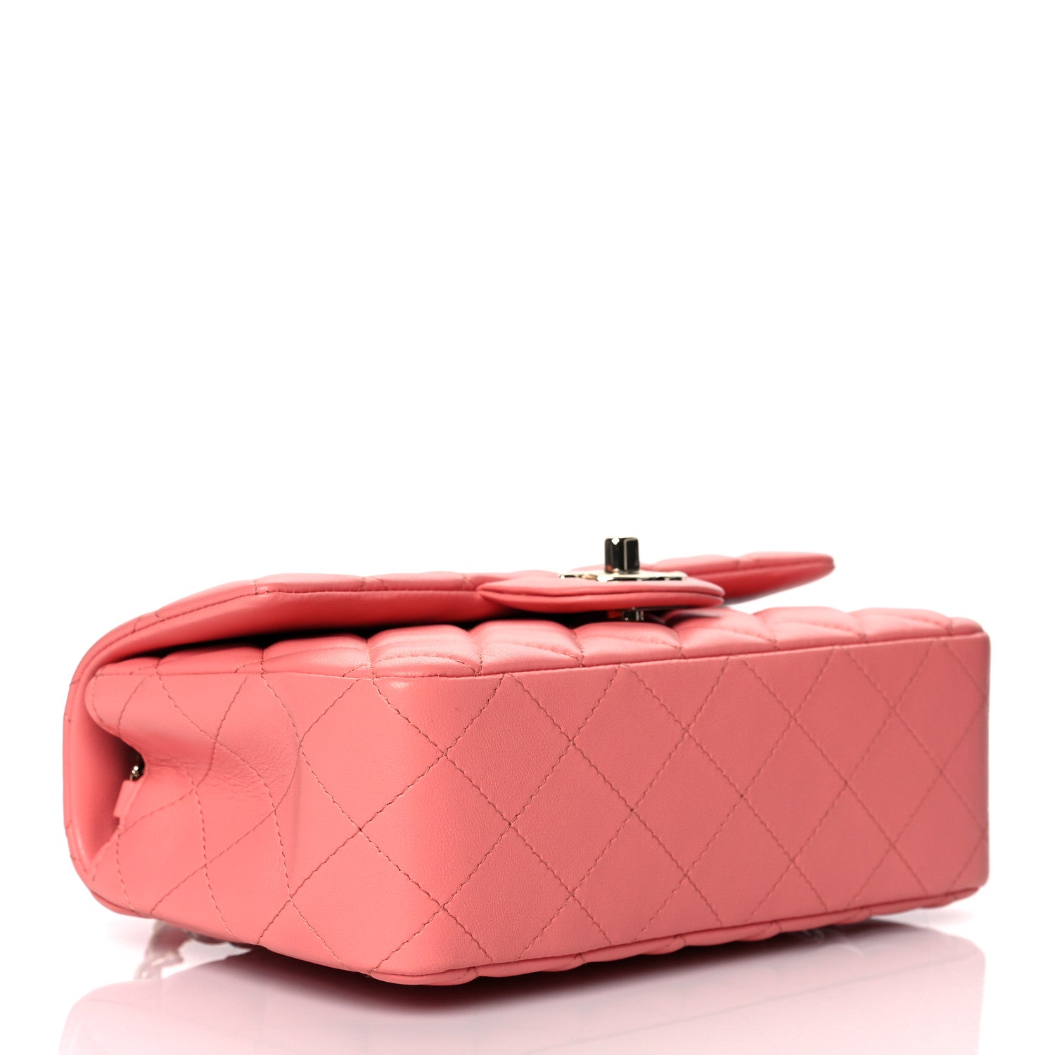 Chanel Lambskin Quilted Mini Rectangular Flap Pink 4 of 11