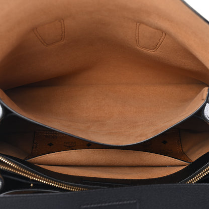 MCM Grained Calfskin Medium Milla Tote Black 5 of 9