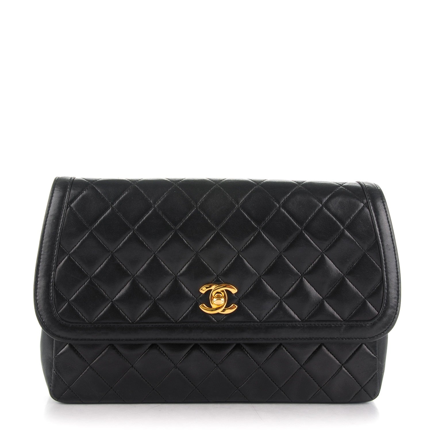 Chanel Lambskin Quilted Medium Single Flap Black 1 of 10