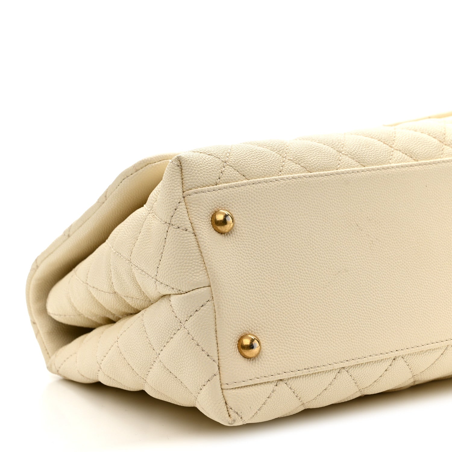 Chanel Caviar Quilted Small Coco Handle Flap White 9 of 10