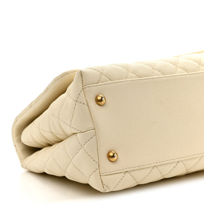 Chanel Caviar Quilted Small Coco Handle Flap White 9 of 10