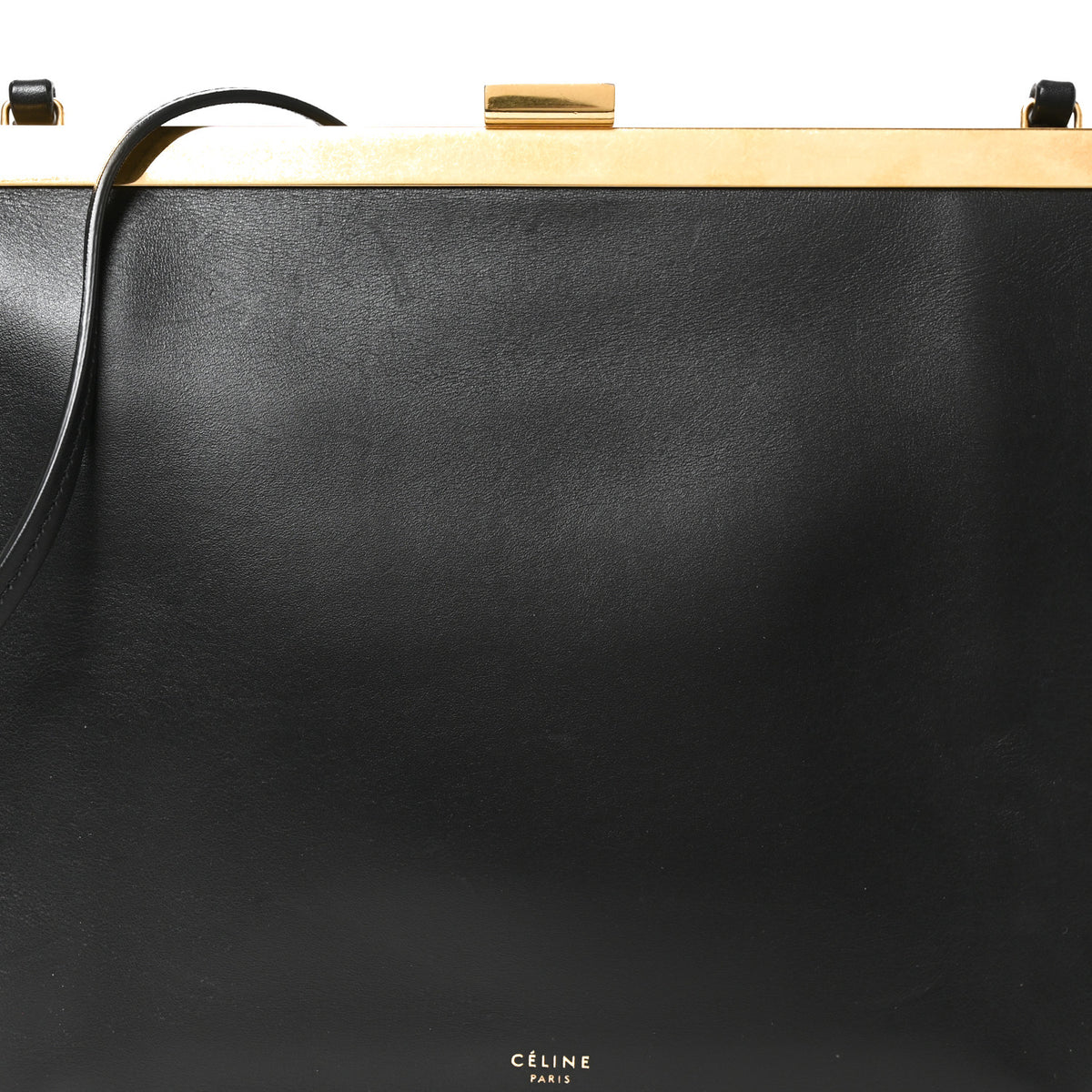 Smooth Calfskin Mini Clasp Bag Black