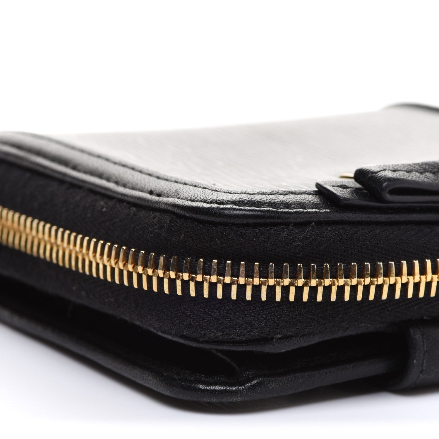 Prada Saffiano Compact Bow Zip Around Wallet Black 7 of 15