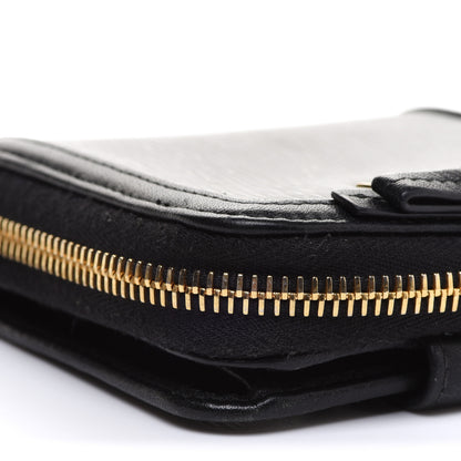 Prada Saffiano Compact Bow Zip Around Wallet Black 7 of 15