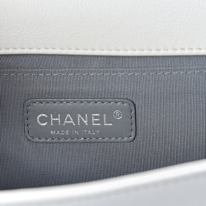 Chanel Calfskin Double Stitch Medium Boy Flap White 6 of 12
