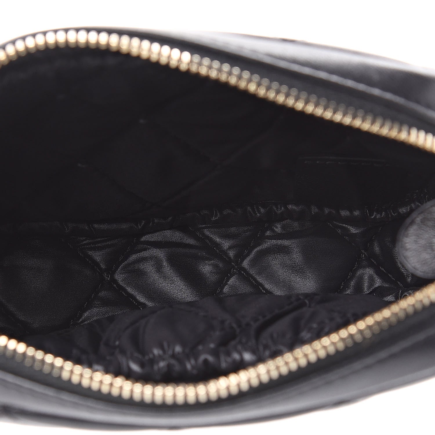 Chanel Lambskin Quilted Small Curvy Pouch Cosmetic Case Black 5 of 8
