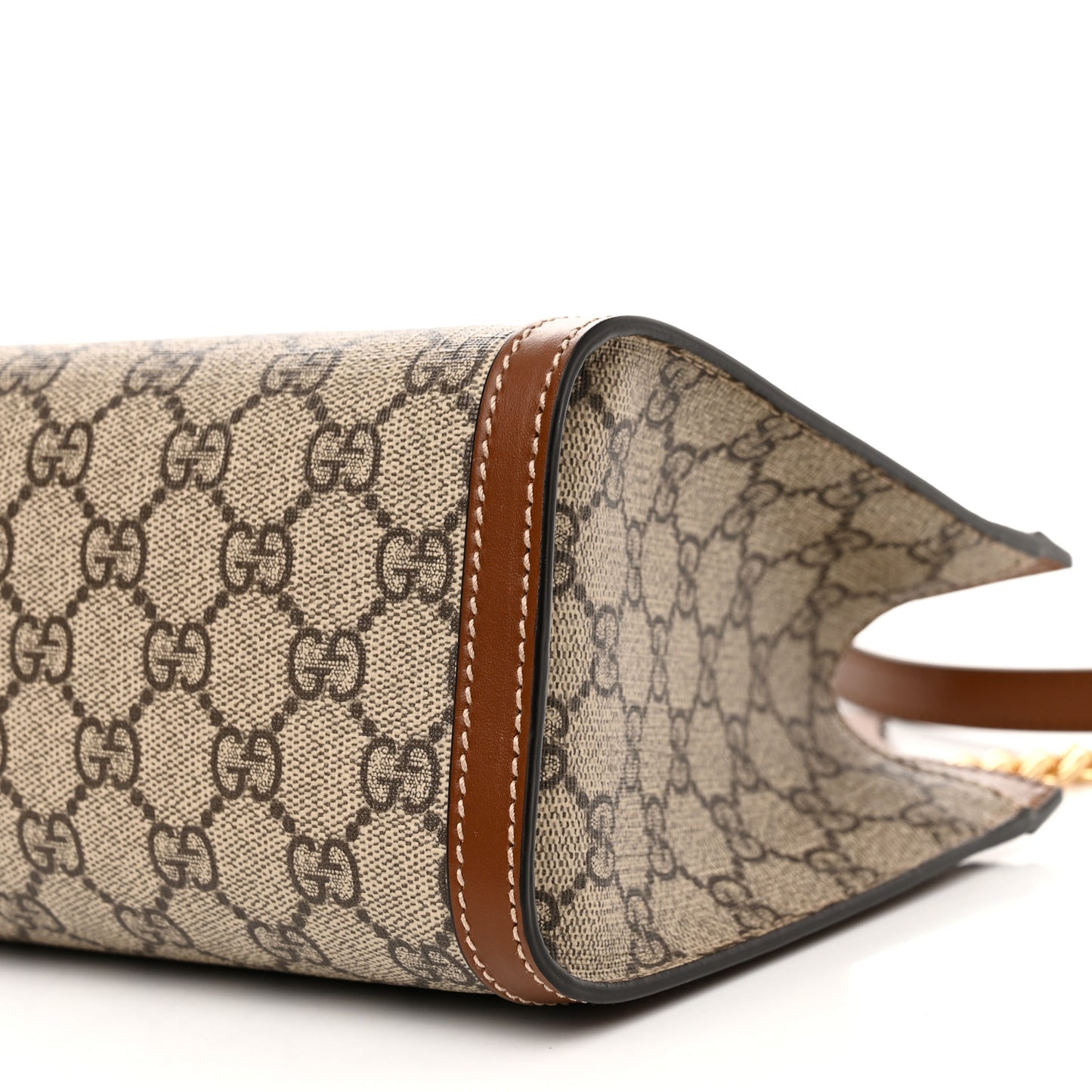 GG Supreme Monogram Calfskin Small Padlock Tote Beige Ebony Tuscany