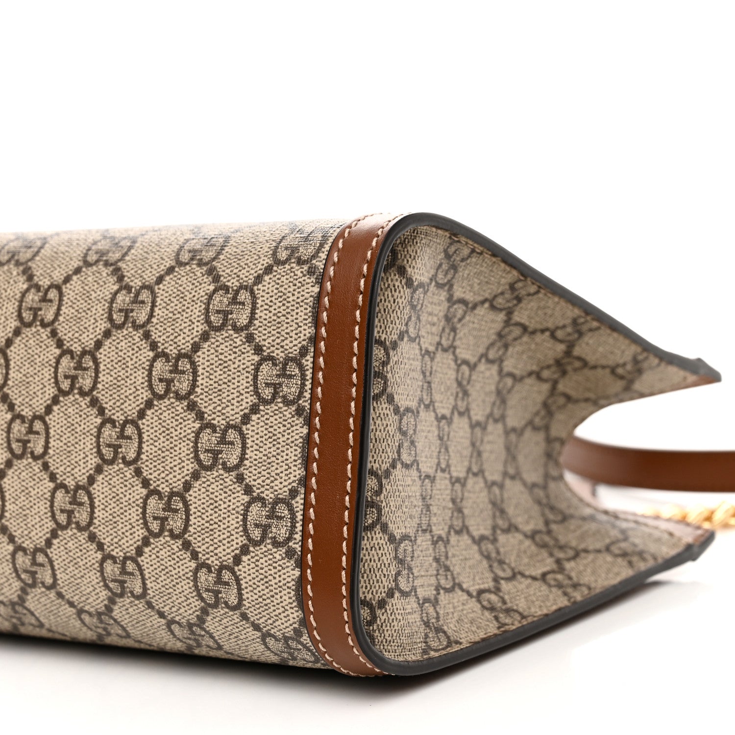 Gucci GG Supreme Monogram Calfskin Small Padlock Tote Beige Ebony Tuscany 10 of 11