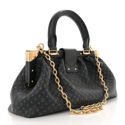 Louis Vuitton Calfskin Nanogram Embossed Clutch Black 3 of 10
