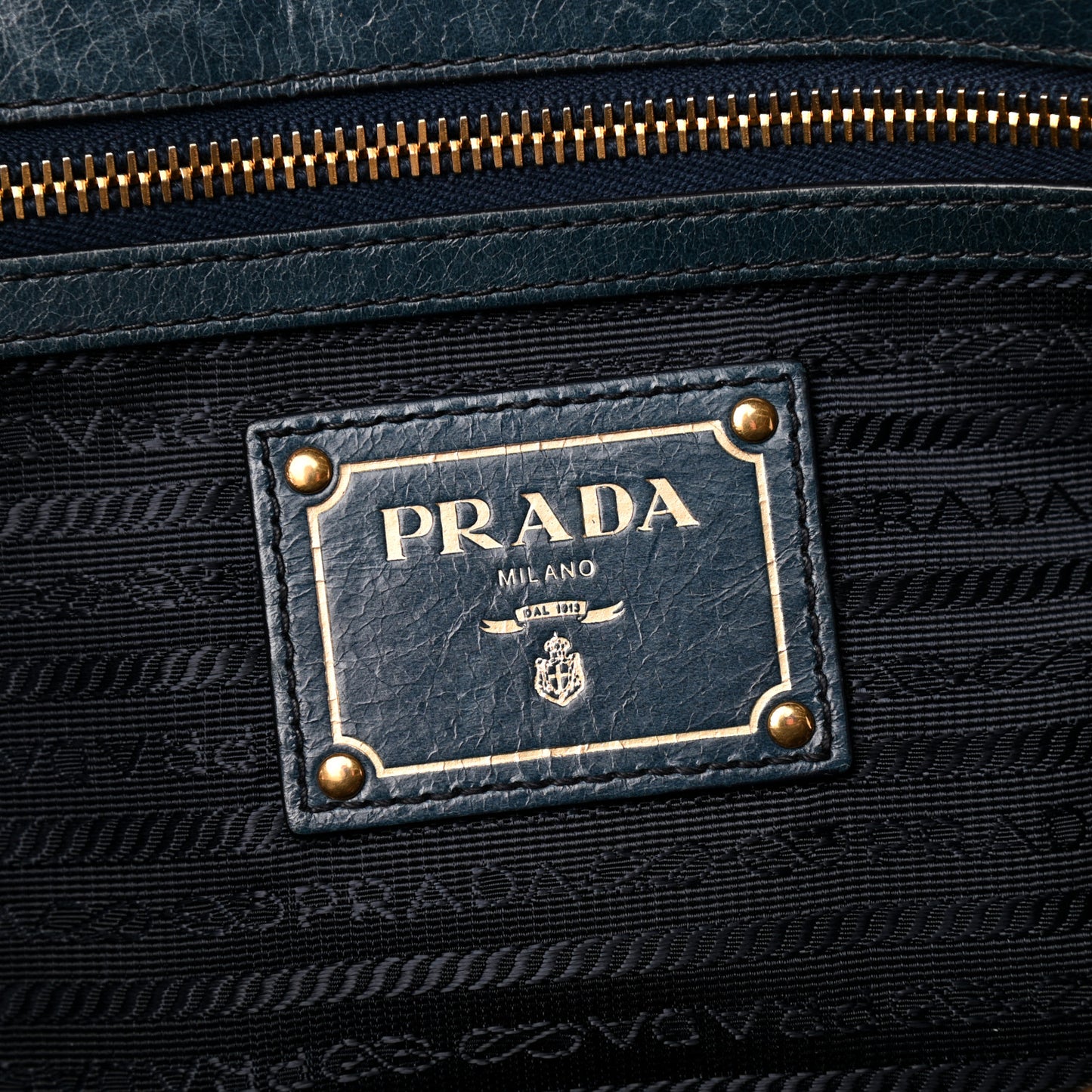 Vitello Shine Shopping Satchel Denim