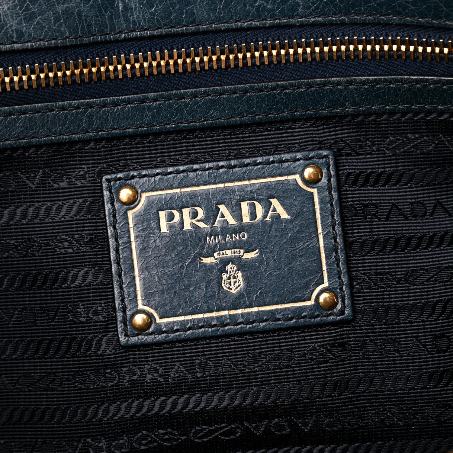 Prada Vitello Shine Shopping Satchel Denim 6 of 12