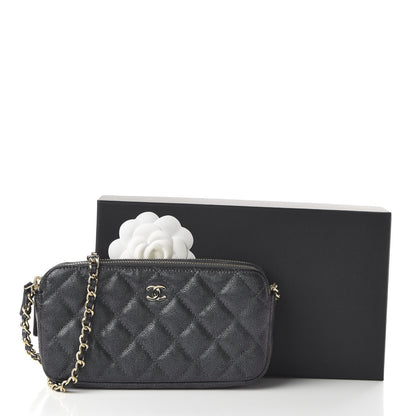 Chanel Iridescent Caviar Quilted Small Clutch With Chain Black 12 of 12