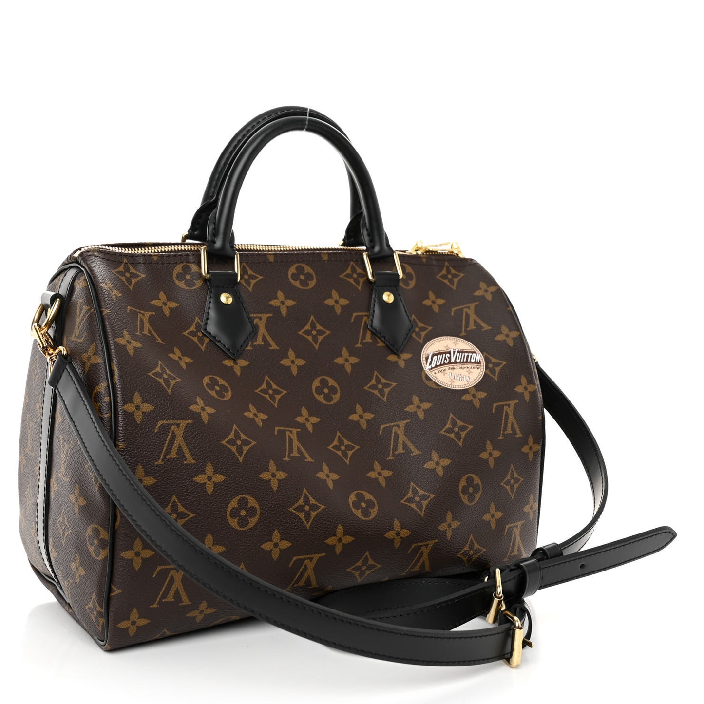 LOUIS VUITTON Monogram My World Tour Speedy Bandouliere 30 Black