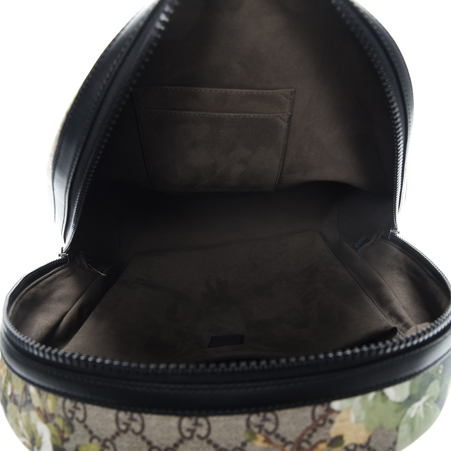Gucci GG Supreme Monogram Blooms Medium Day Backpack Beige New Military Black 5 of 8