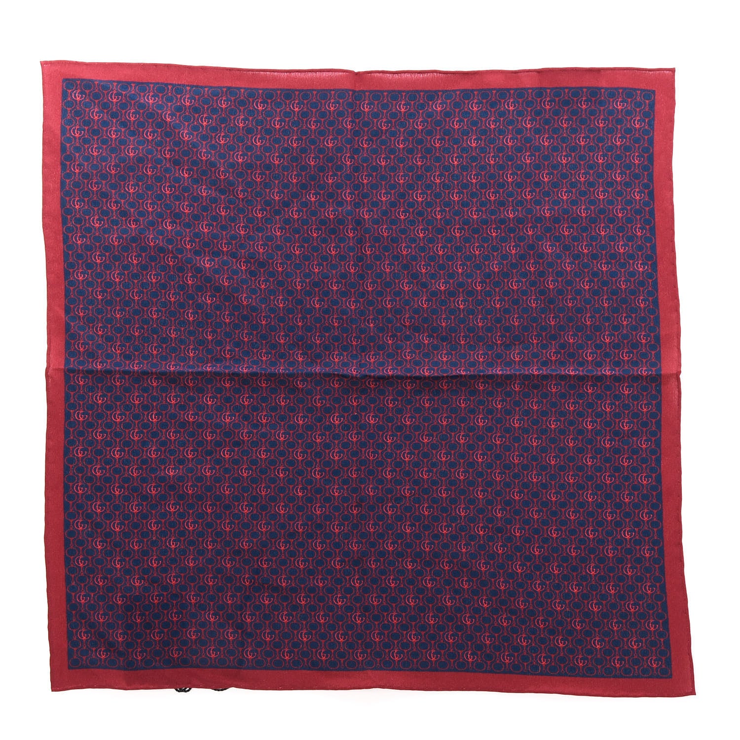 Gucci Silk GG Print Scarf Blue Red 1 of 4