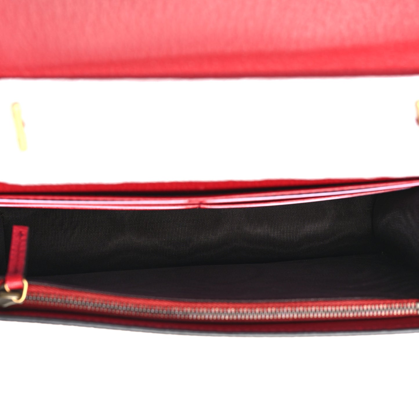 GG Supreme Monogram Web Queen Margaret Chain Wallet Red