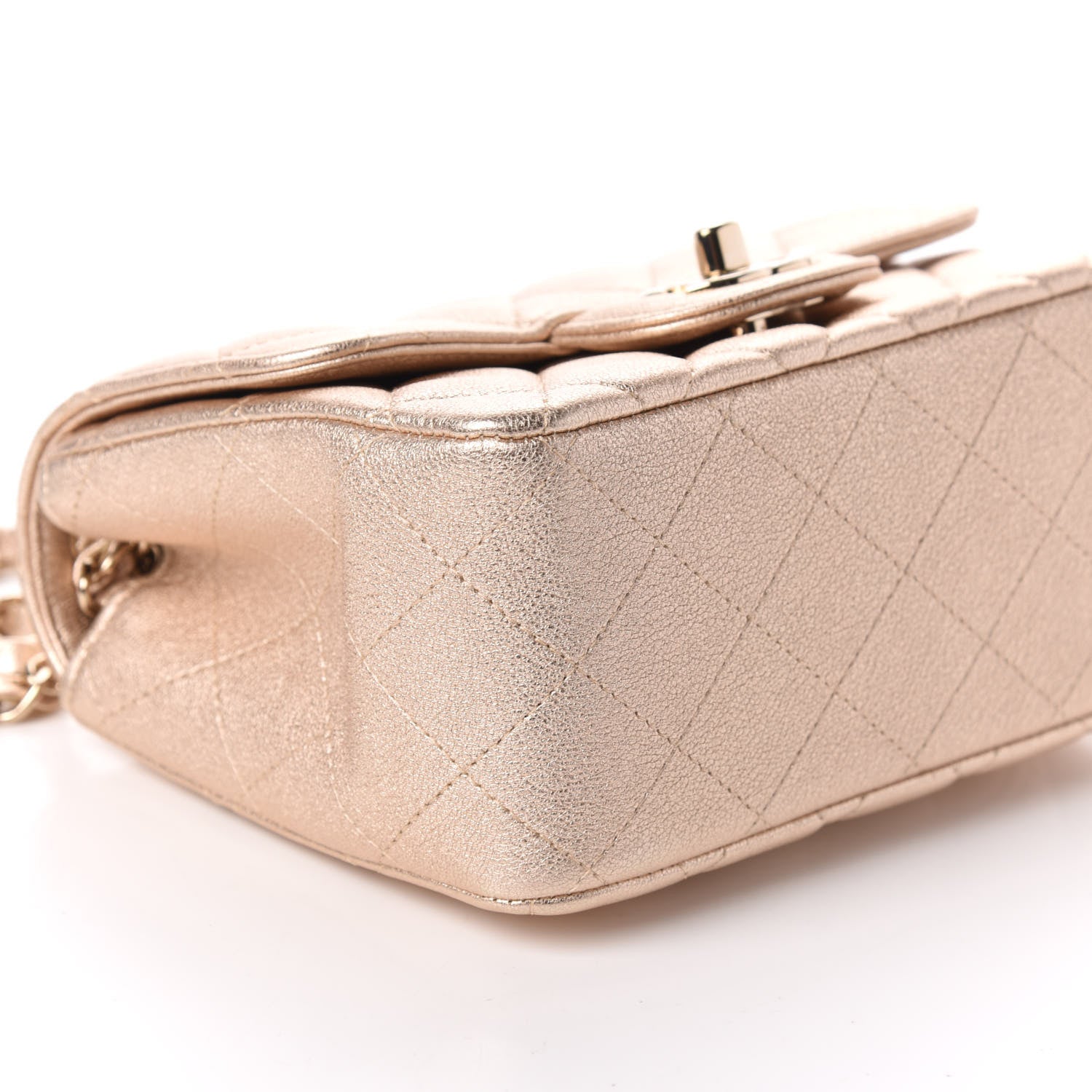 Chanel Metallic Lambskin Quilted Mini Square Flap Gold 8 of 9