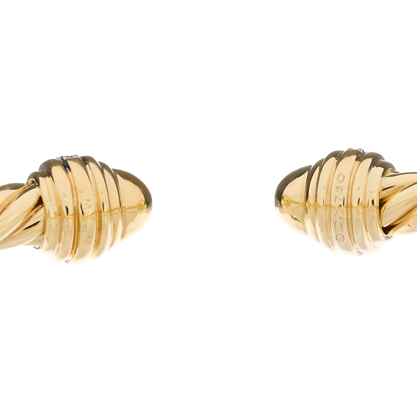 18K Yellow Gold Diamond 5mm Cable Classics Dome Bracelet